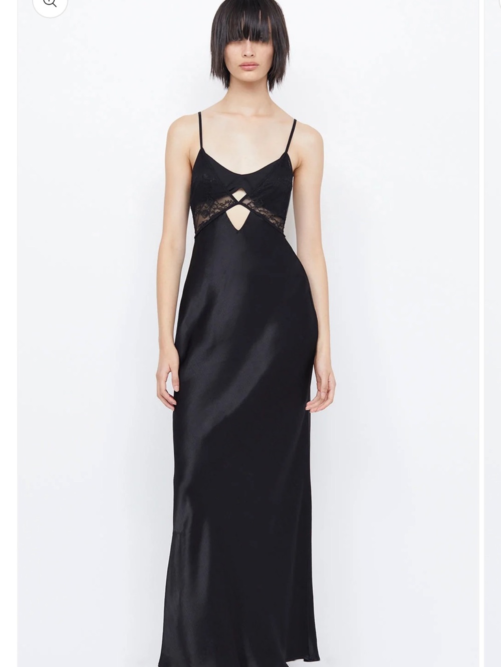 bec + bridge Black Satin Nora Dress